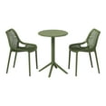 thumbnail image 3 of WestinTrends Playa 3-Piece Outdoor Resin Patio Bistro Set with Stackable Patio Dining Side Chairs, Olive Green, 3 of 16