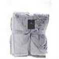 thumbnail image 2 of Legacy Decor Sherpa and Faux Fur Floral Embossed Throw Blanket Grey Color, 2 of 3