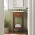 thumbnail image 2 of Vanity Cabinet (Sink not included), Walnut, Wood, Mid Century Hotel Bedroom Bathroom, Modern Contemporary HB36348, 2 of 9