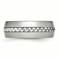 thumbnail image 3 of Stainless Steel Brushed and Polished Braided 8.00mm Band, 3 of 7