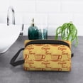 thumbnail image 6 of XMXT Large Capacity Makeup Bag, Cartoon Coffee Yellow Graffiti Storage Bags Travel Toiletry Cosmetic Bag for Women Men, 6 of 9