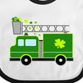 thumbnail image 4 of Inktastic St. Patricks Day Fire Truck in Green with Shamrocks Boys or Girls Baby Bib, 4 of 4