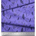 thumbnail image 3 of Soimoi Purple Poly Georgette Fabric Artistic Leaves Decor Fabric Printed Yard 42 Inch Wide, 3 of 3