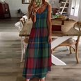 thumbnail image 4 of Robe Sans Manches Tartan Écossais Robe Longue Femme Robe Longue Femme Robe d'Été Quotidienne, 4 of 5
