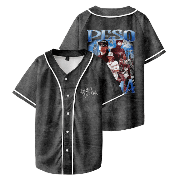 Peso Pluma Baseball Jersey Shirt Doble PP World Tour Merch Baseball Uniform Women Men Short Sleeve Top