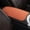 Orange, variant on Gray Leather Car Armrest Pad: All Season Elbow Support, Universal Fit for Central Console