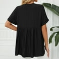 thumbnail image 2 of TIHLMK T Shirts for Women Black Women's Fashion Short Sleeve Retro Round Neck Easter Solid Color Loose Tops Blouse Sleeve Gift for Womens Tops, 2 of 8