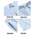 thumbnail image 5 of COOFANDY Men's 2 Pieces Linen Set Henley Shirt Short Sleeve and Harem Capri Pants Wide Leg Baggy Beach Yoga Trousers Outfits, 5 of 6