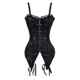 thumbnail image 3 of SAYFUT Women's Retro Corset Intimate Sexy Striped Gothic Corset Shapewear With G-string Black Size S-2XL, 3 of 7