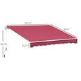 thumbnail image 3 of 13'x8' Manual Retractable Patio Awning, Adjustable Patio Awning, Durable Design for Yard, Deck, Red, 3 of 6