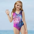 thumbnail image 5 of FOR U DESIGNS Novelty One Piece Swimsuit Teen Girls Bathing Suit for Beach Swimming Pool Galaxy Kids V-Neck Sleeveless Summer Swimwear Size 3-4, 5 of 8