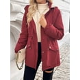 thumbnail image 6 of Women'S Warm Winter Coat Thicken Fleece Lined Parka Plus Size Jacket with Hood Red S, 6 of 10