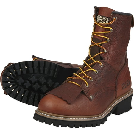 

Gravel Gear Men s 8in. Logger Work Boots - Brown Size 9 1/2