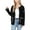 Black, variant on Women's Button Front Knit Cardigan with Contrast Stitching and Front Pockets- Small, Black