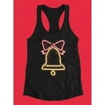thumbnail image 3 of Christmas Bell Neon Design Tank Women -Image by Shutterstock, Female x-Small, 3 of 4