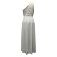 thumbnail image 3 of ICHUANYI Clearance Fashion Women's Elegant Sexy One Shoulder Dress Solid Color Long Dress Skirt Dress(Beige, L) Ichuanyi Ichuanyi, 3 of 6
