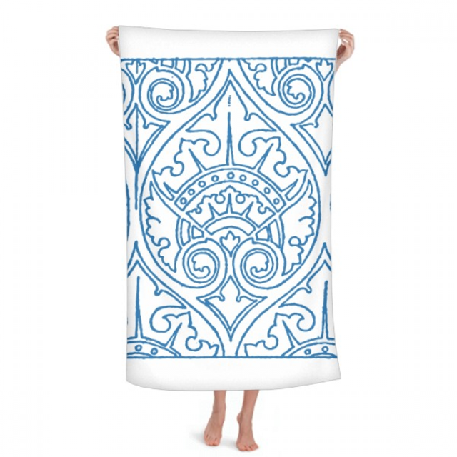 Talavera Decorative Ilustration Pattern Hand Towel Bath Facecloth Soft Cotton Washcloth