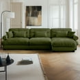 thumbnail image 3 of TUANLUO 130" Oversized Sectional Couch for Living Room, U-Shape Modular Sectional Sofa with Ottoman, Velvet 3-Seater Sofa Tufted Couch with Round Armrests, Olive Green, 3 of 9