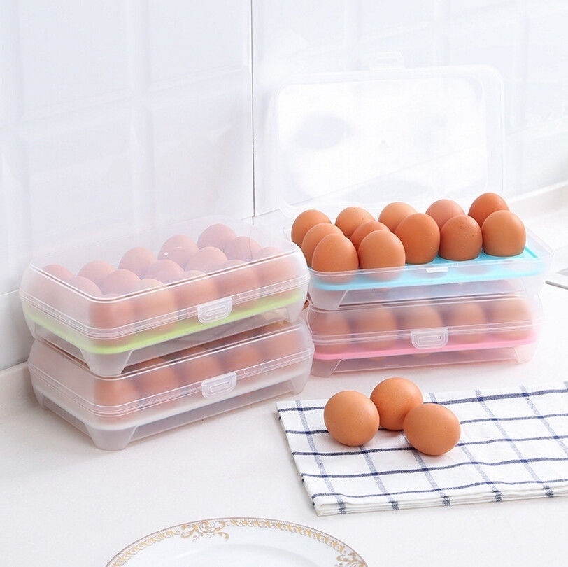 Home Egg Storage 15 Holes/Box Portable Refrigerator Fresh Container Case