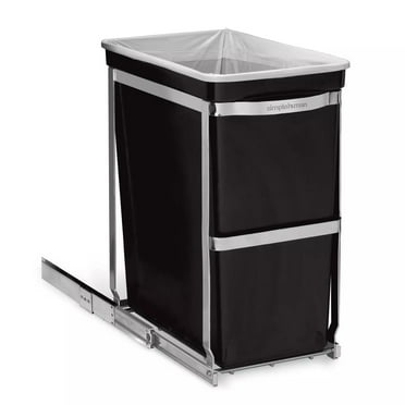 Simplehuman 30 Liter / 8 Gallon Under Counter Kitchen Cabinet Pull-Out Trash Can, Heavy-Duty Steel Frame