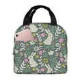 thumbnail image 1 of Disketp Retro Bunny Floral for Insulated Lunch Bag for Women and Men, Perfect for Work, Hiking, Picnic, 1 of 8