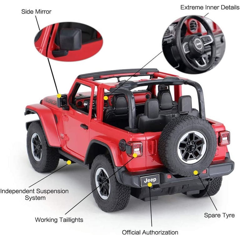 Jeep Wrangler ラジコンカー 本体 Rastar Off-Road Remote Control Car, 1:14 Jeep Wrangler JL RC, Red