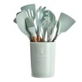 thumbnail image 4 of Kitchen Utensils Set 11Pcs Silicone Non-stick Barreled Cooking Utensils Set Silica Gel Utensil Wooden Handle, 4 of 8