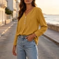 thumbnail image 7 of Vivianyo HD Women's Pleated V Neck Blouse, Tunic Shirts for Women Loose Fit Long Sleeve Top, Fall Office Casual Blouse for Daily Commute and Shopping Trips, Sizes S-2XL, 7 of 7