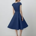 thumbnail image 4 of MGCWSH Women Short 1950s Retro Vintage Cocktail Party Swing Dresses Dark Blue L, 4 of 4