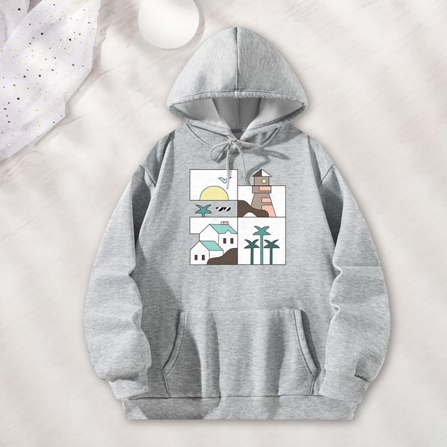 Sudadera con capucha para mujer, con cordón, ropa de otoño, camisetas de manga larga, sudadera con capucha para entrenamiento atlético, compras, gris , xxl