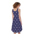 thumbnail image 2 of American Little Star Pattern Print Sleeveless Knee Length Dress, American Flag Fashion Summer Maxi Dress For Women. Gifts For Us Independence Day, 4Th Of July, 2 of 4