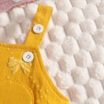 thumbnail image 4 of KPOPLK Newborn Baby Girl Clothes Summer Short Sleeve Ribbed Bubble Romper Bow Print Jumpsuit Infant Outfit 0 3 6 9 12 18 Months(0-3 Months,Orange), 4 of 9