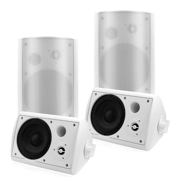 STUDIOFINIX 6.5 Inch Passive Indoor Outdoor Speakers Wired Waterproof with 800Watts, Wall Mount Speakers,for Patio,Covered Porch,Deck,Poolside(4 Speakers,White