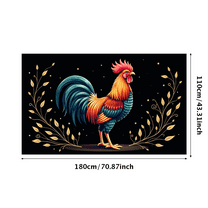 LUUFILx Colorful Rooster Illustration Decorative Backdrop for Home Decor Outdoor Party Celebration Photography Event Background Wall Hanging Banner