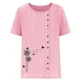 thumbnail image 4 of Blouses pour Femmes, Mode Féminine Imprimée Confortable Ample Manches Courtes Blouse Boutonnée Col Rond Décontracté, 4 of 4