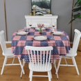 thumbnail image 2 of Red White and Blue Star Striped Pattern Round Tablecloth 60"x60",Wrinkle Wipeable Table Cloth for Kitchen Dining Room Picnic Patio Party, 2 of 6