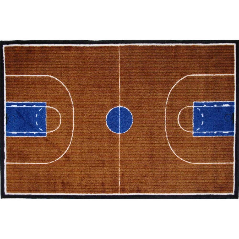 Fun Rugs Hand Carved Extra High Pile Basketball Court Sports Kids Rugs
