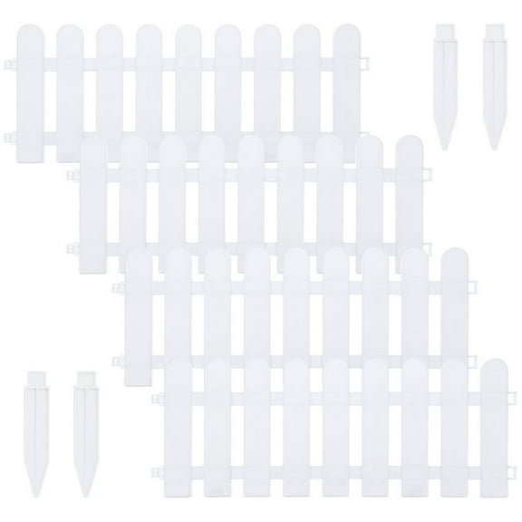 Baweave 4 Pcs Courtyard Fence Garden 4x8 Lattice Vinyl Panel Picket Baby White