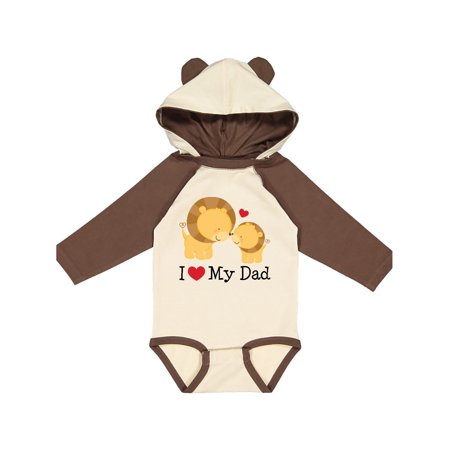 

Inktastic I Heart My Dad Lion and Cub Gift Baby Boy or Baby Girl Long Sleeve Bodysuit