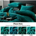 thumbnail image 2 of Teal Blue Flannel Velvet Duvet Cover Queen Size Duvet Cover Bedding Sets, 3pcs Ultra Soft Luxury Textured Modern Crystal Velvet Duvet Covers with Zipper Closure(Teal Blue, Queen), 2 of 13