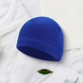 thumbnail image 2 of Warm Beanie for Men Women Cuffed Thick Fleece Winter Hat Elastic Skull Cap for Winter Outdoor Running Riding Skiing-Royal Blue, 2 of 8