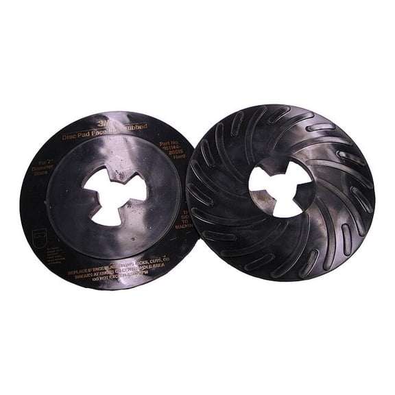 3m Disc Pad Ribbed Face Plate,7 in D,Hard 80515