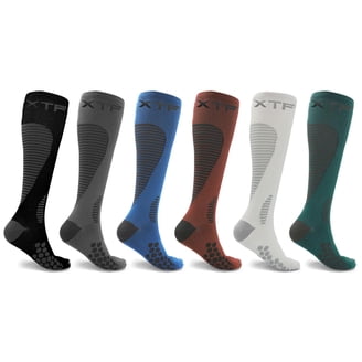 Extreme Fit Compression Socks 3-Pack - Knee High For Running, Travel, Nursing, Large-XLarge, Dark Medical