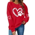 thumbnail image 2 of Posijego Women's Heart Graphic Sweatshirts Valentines Day Clothes Long Sleeve Crewneck Loose Basic Spring Tops, 2 of 7