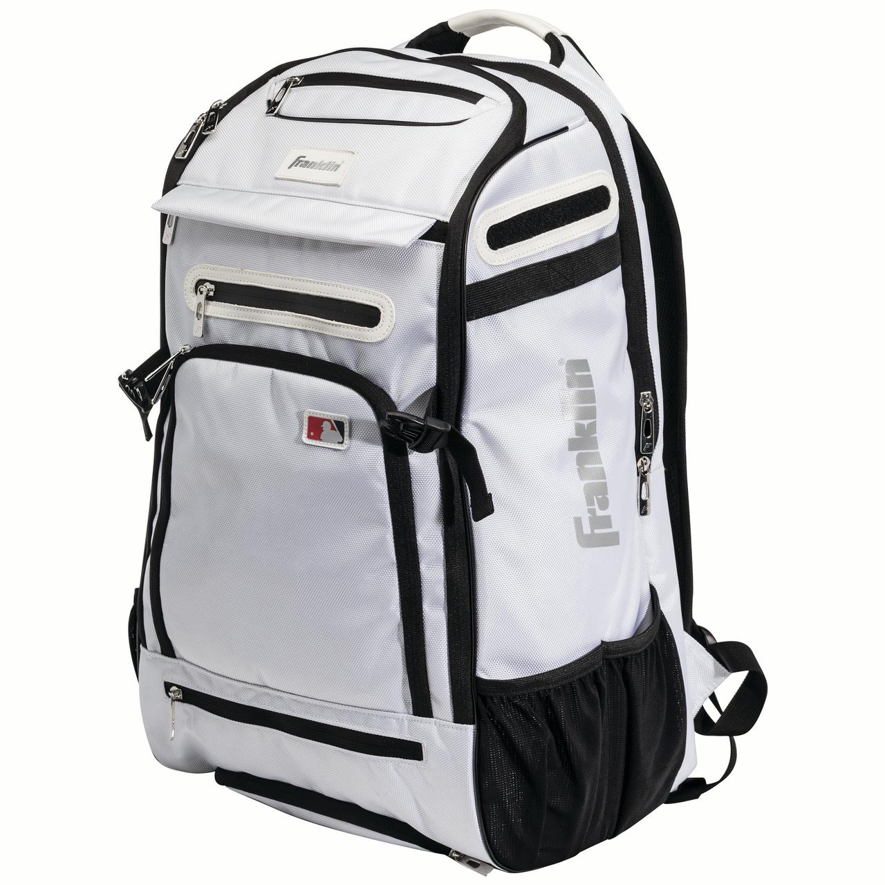Franklin Sports MLB Traveler Elite Baseball Backpack ? Baseball Bag or Softball Backpack ? White - image 2 of 6