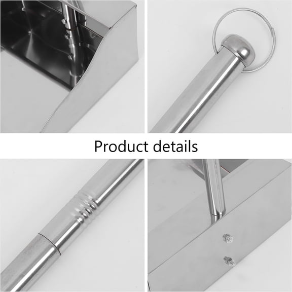 Hemobllo Heavy Duty Stainless Steel Dust Pan with Ergonomic Grip for Indoor and Outdoor Use