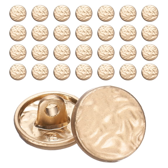 Uxcell 30pack Metal Shank Gold Buttons, 12.5mm / 0.5inch Fan-Shaped Decorative Sewing Buttons for Men Women Uniforms Dresses Coat Suits Blazer DIY Crafts