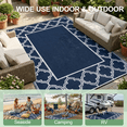 thumbnail image 5 of LUOVEN Reversible Waterproof Outdoor Rug 6x9 Plastic Straw Patio Mat for RV, Camping, Beach, Deck, Backyard, Porch, Blue & White, 5 of 8