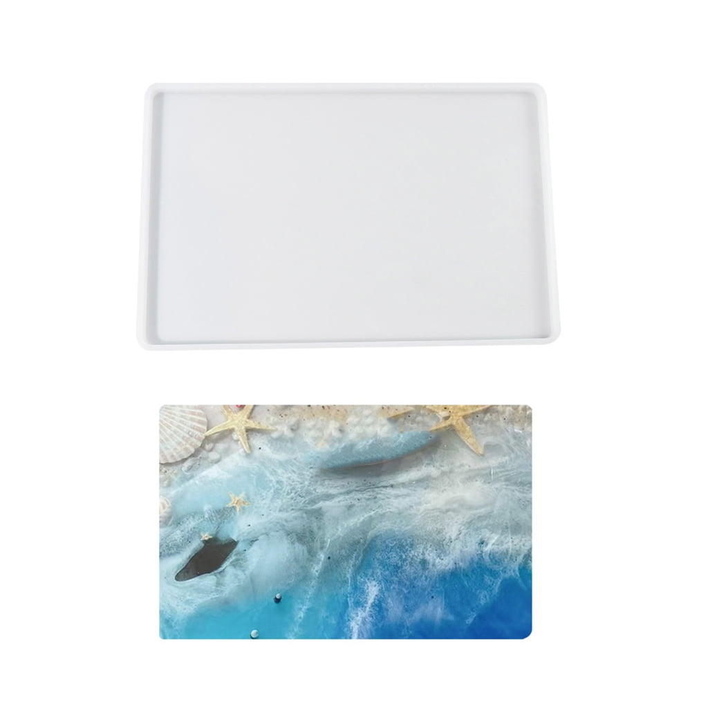 Hukai Large Rectangular Silicone Mold Resin Art Molds Clay Crafts Molds Unique DIY Ornament Molds Silicone Material for Craft