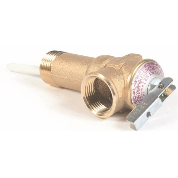 Camco 10493 3/4" Temperature and Pressure Relief Valve with 4" Epoxy-Coated Probe - Extended Shank